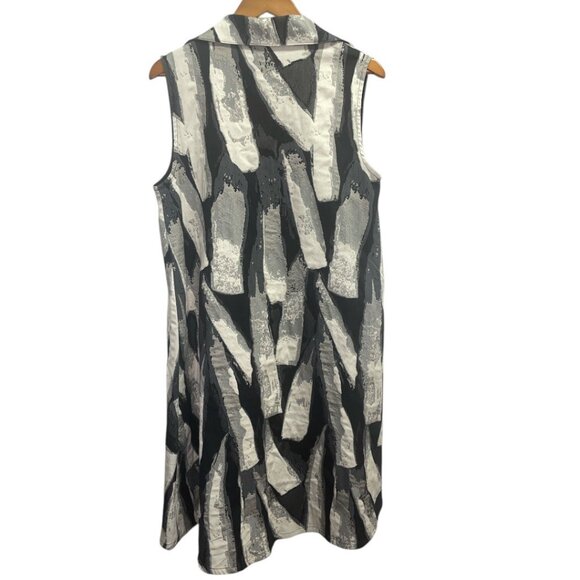 Bryn Walker Oversized Lagenlook Abstract Sleeveless Long Vest Open Cardigan S - Picture 8 of 8